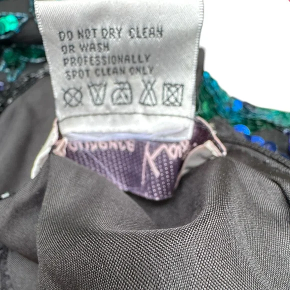 Laurence Kazar Vintage Sequin Silk Beaded Top Medium Floral Glam 80s 90s Party - Picture 10 of 15